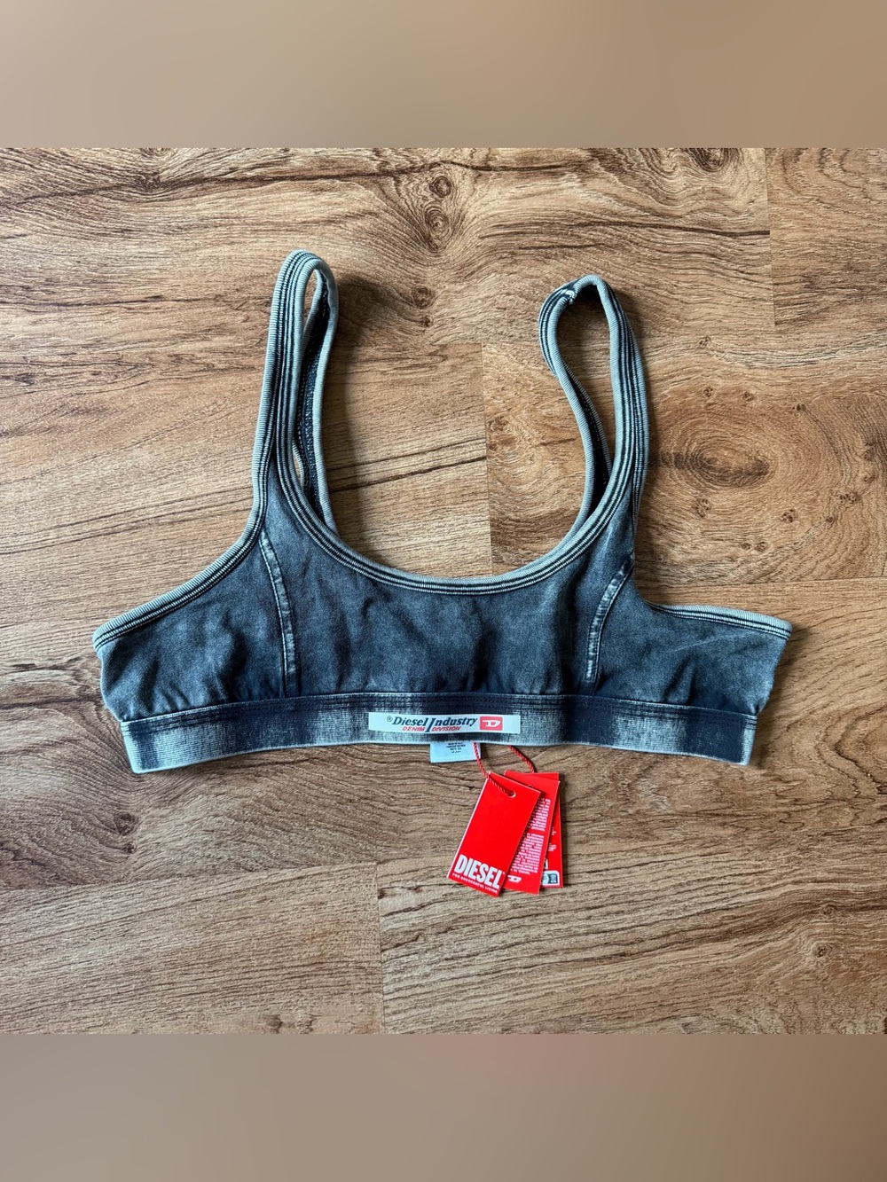DIESEL Festival Streetwear Black Ariel-Denim Bra Size XL NWT - Picture 2 of 6